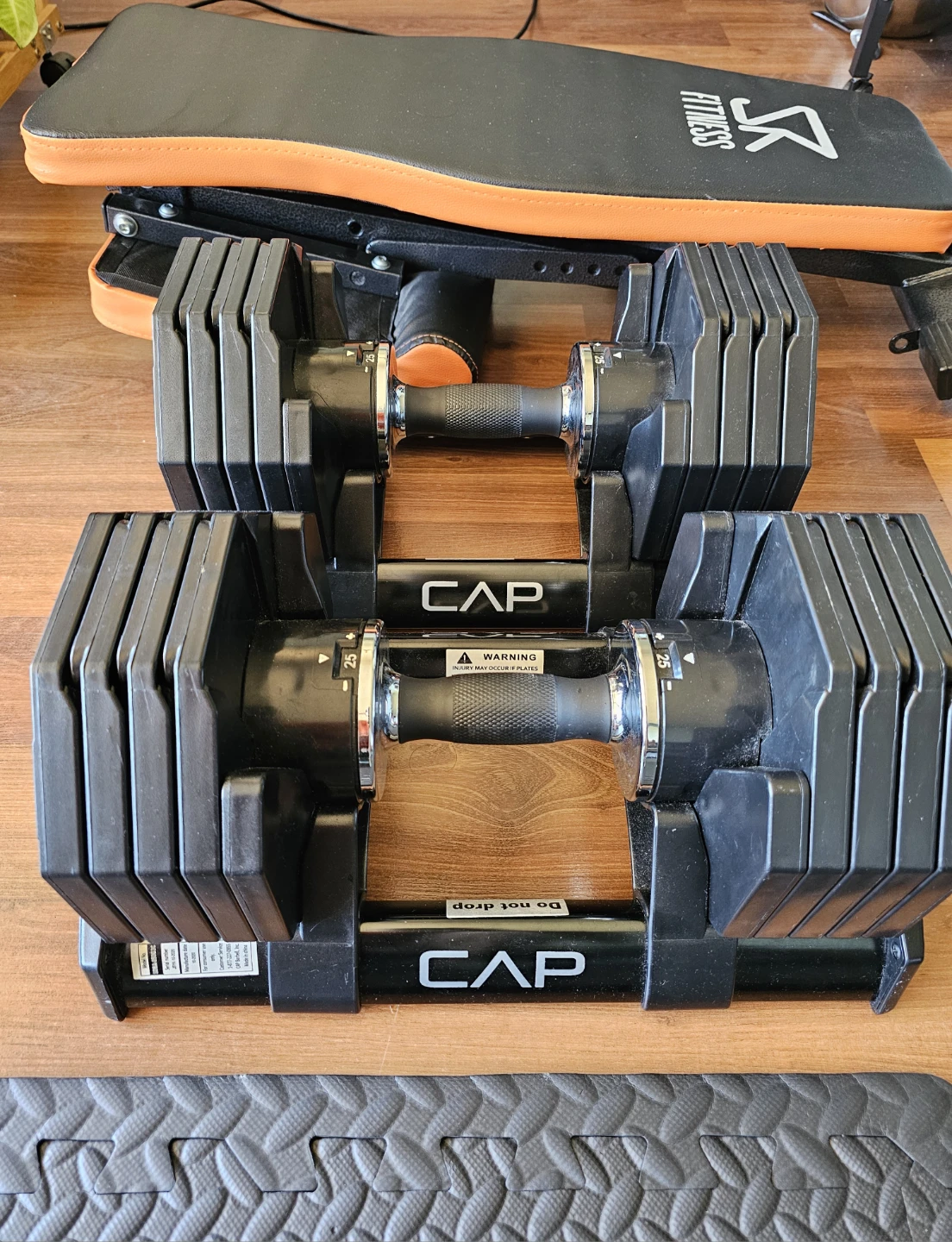 CAP Barbell Adjustable Dumbbells (Pair) with Weight Bench - photo 2