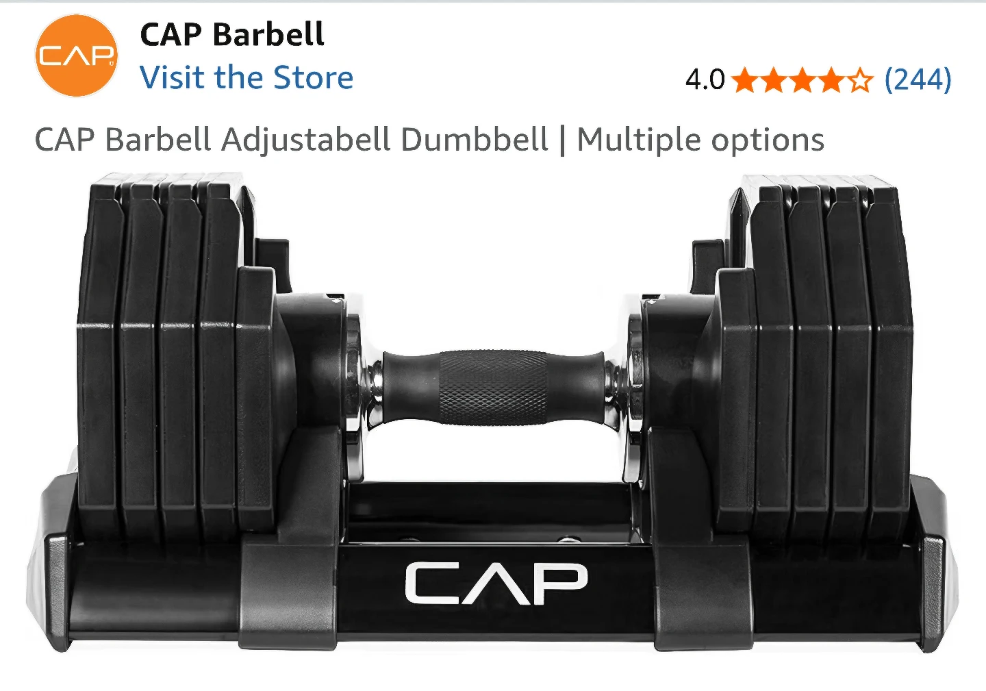 CAP Barbell Adjustable Dumbbells (Pair) with Weight Bench - photo 5