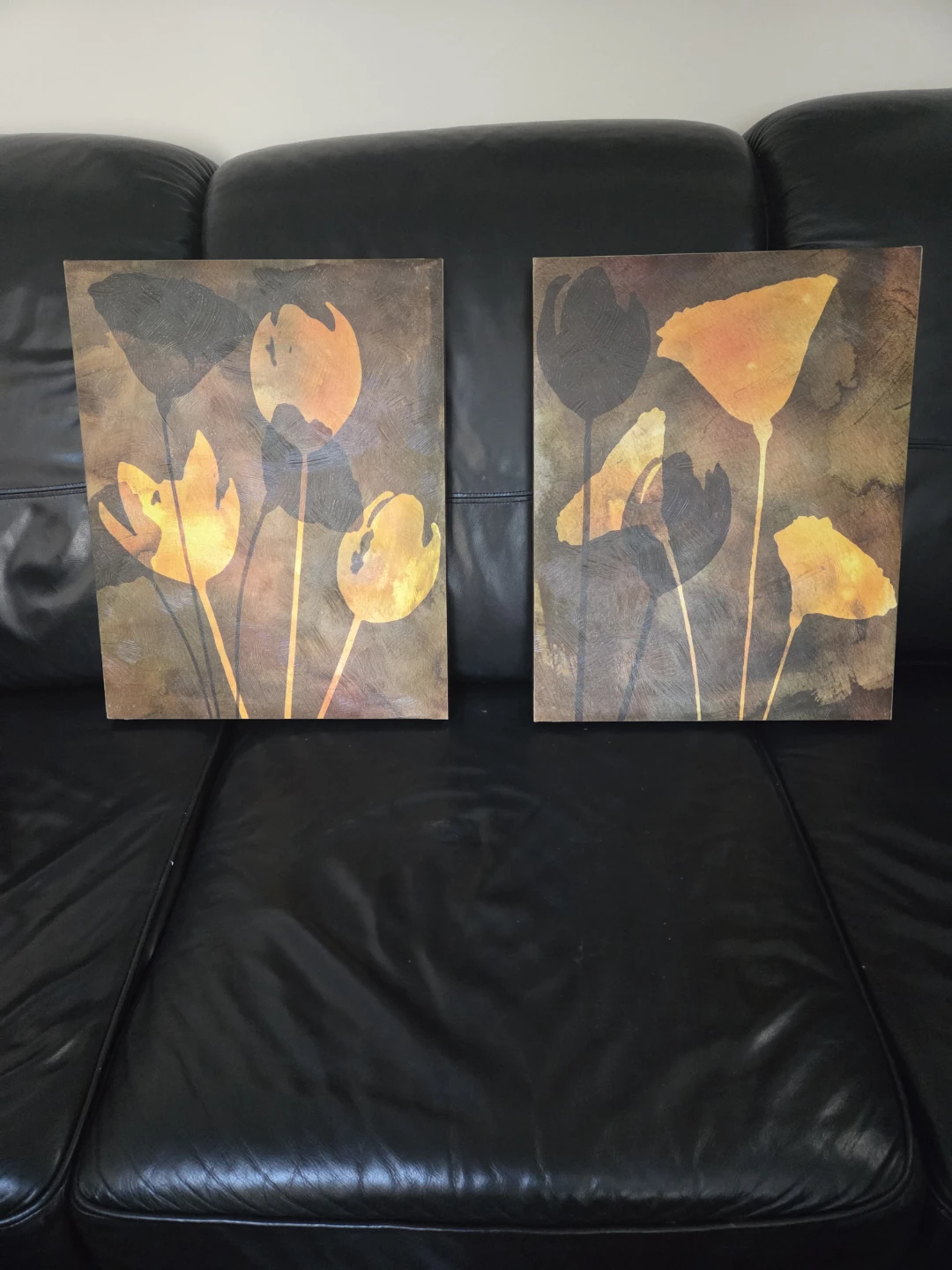 Set of 2 Floral Wall Art Canvases