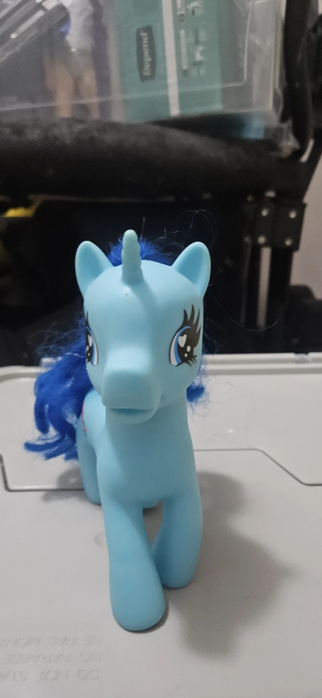 Blue Pony Toy with Pink Flower - photo 2