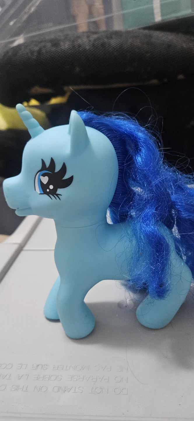 Blue Pony Toy with Pink Flower - photo 3