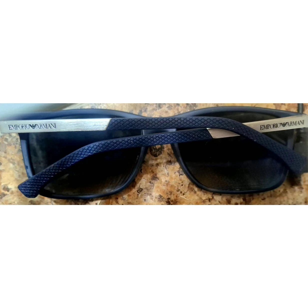 Men's Emporio Armani Sunglasses in Blue with Silver Accents