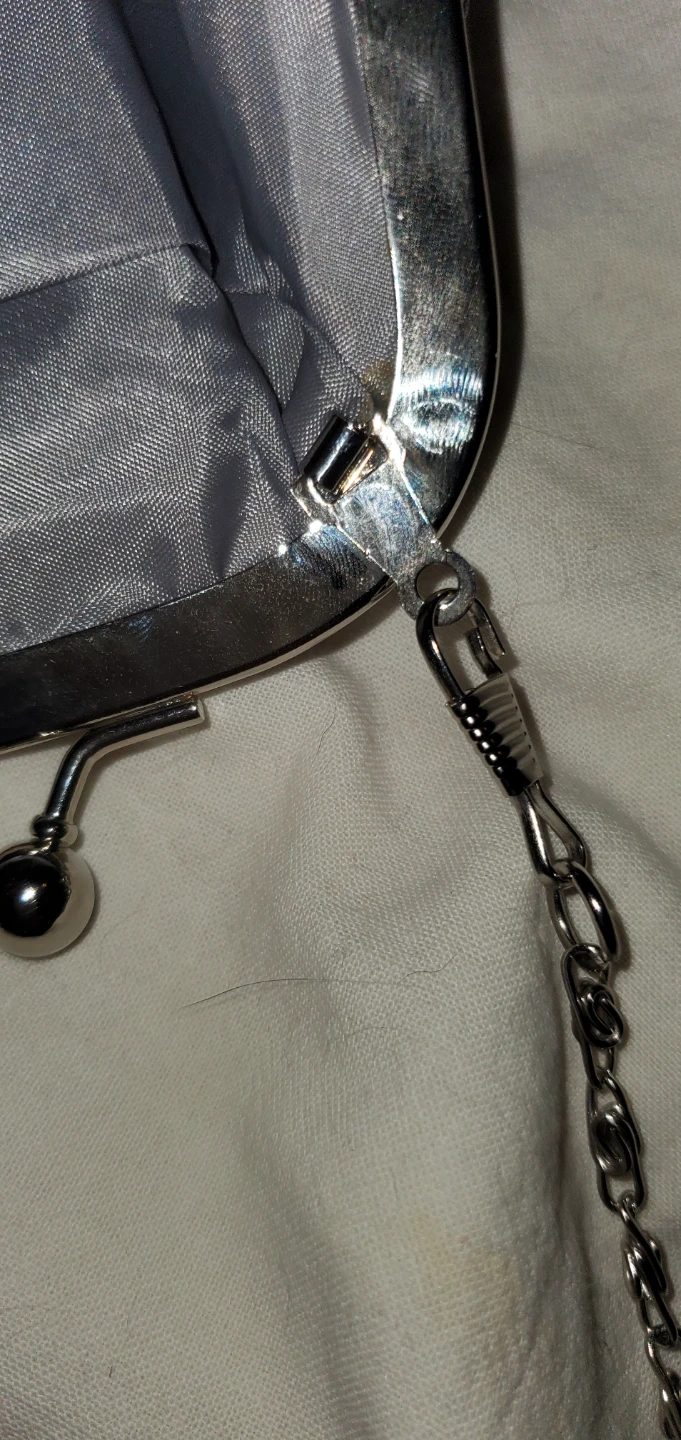 Silver clutch purse with bow - photo 2