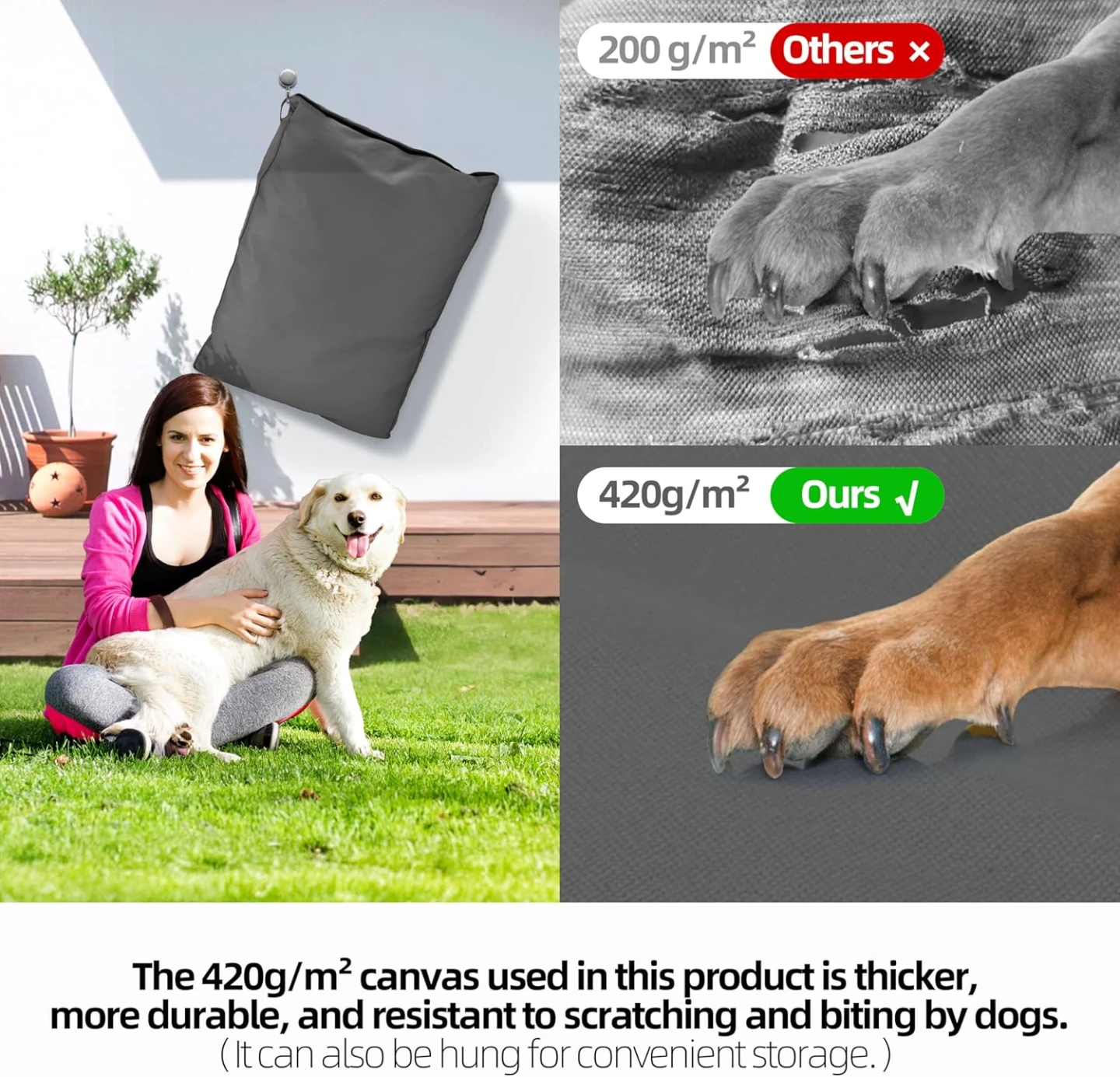 36 Inch Large Dog Bed - Dark Grey - photo 5