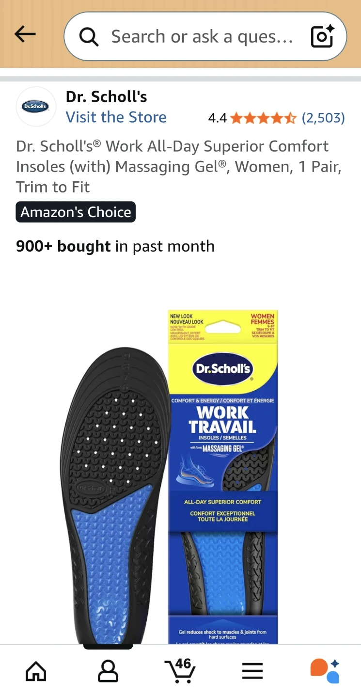Dr. Scholl's Work Insoles - Women's Size 6-10