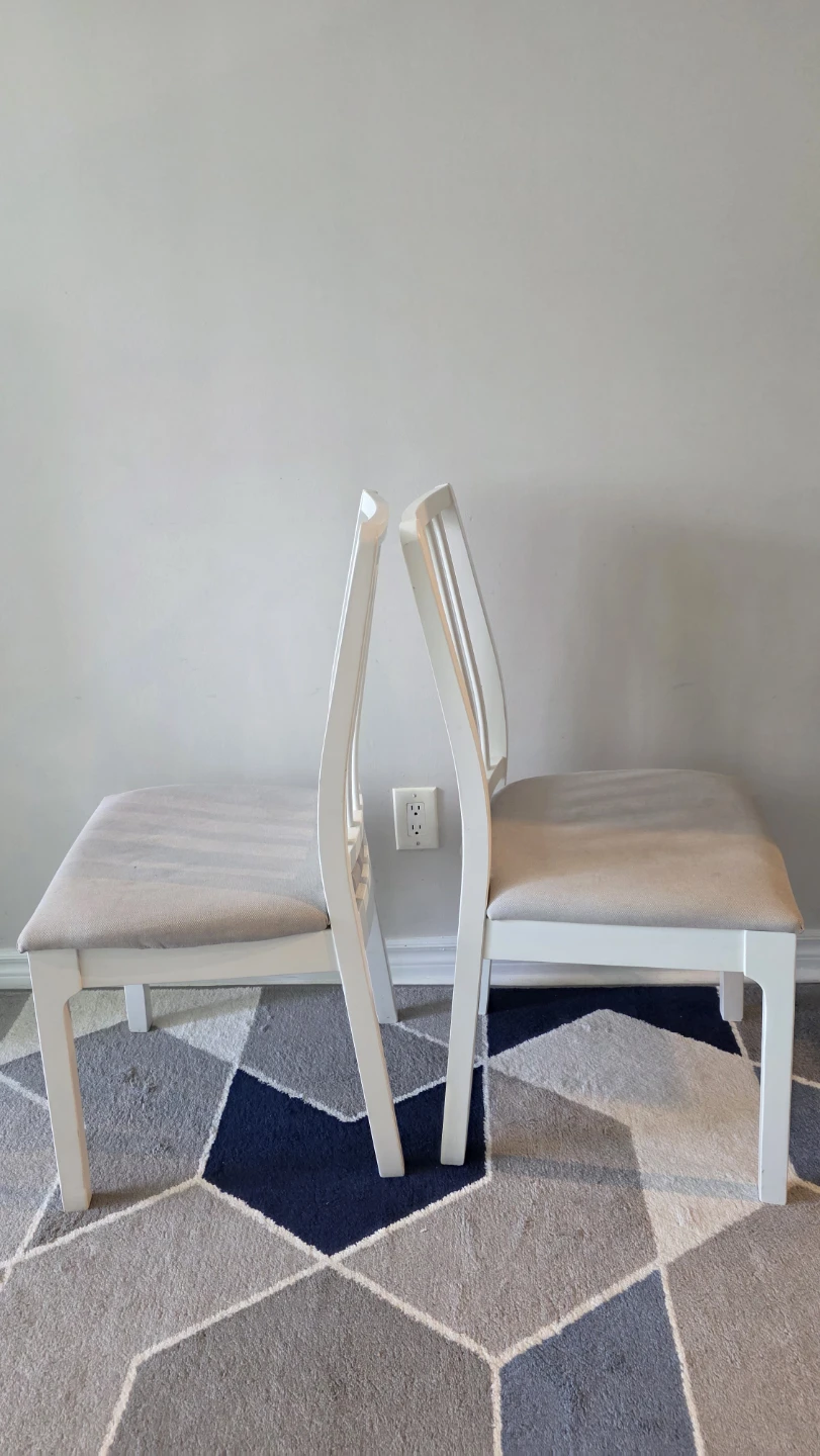 Set of 2 Ikea White Dining Chairs - photo 2