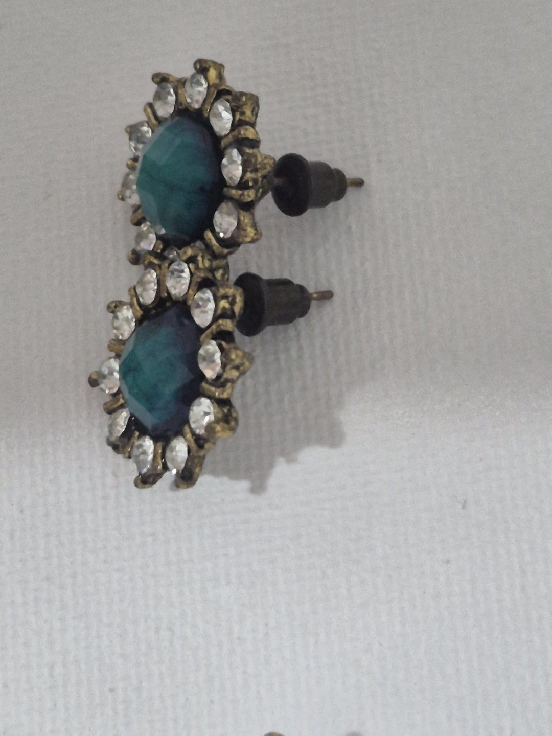 Teal Rhinestone Stud Earrings - photo 3