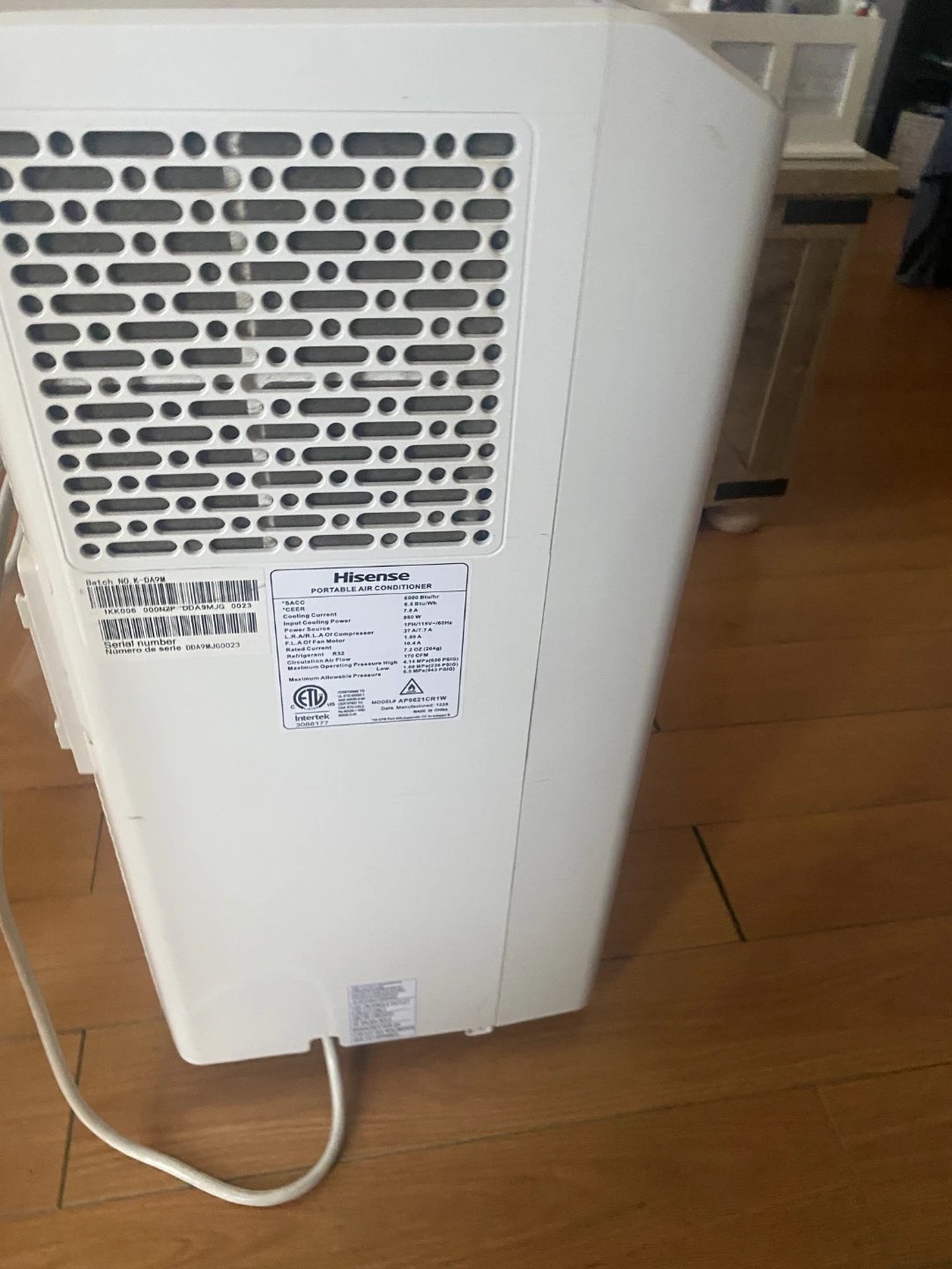 Hisense Portable Air Conditioner AP0621CR1W - photo 4