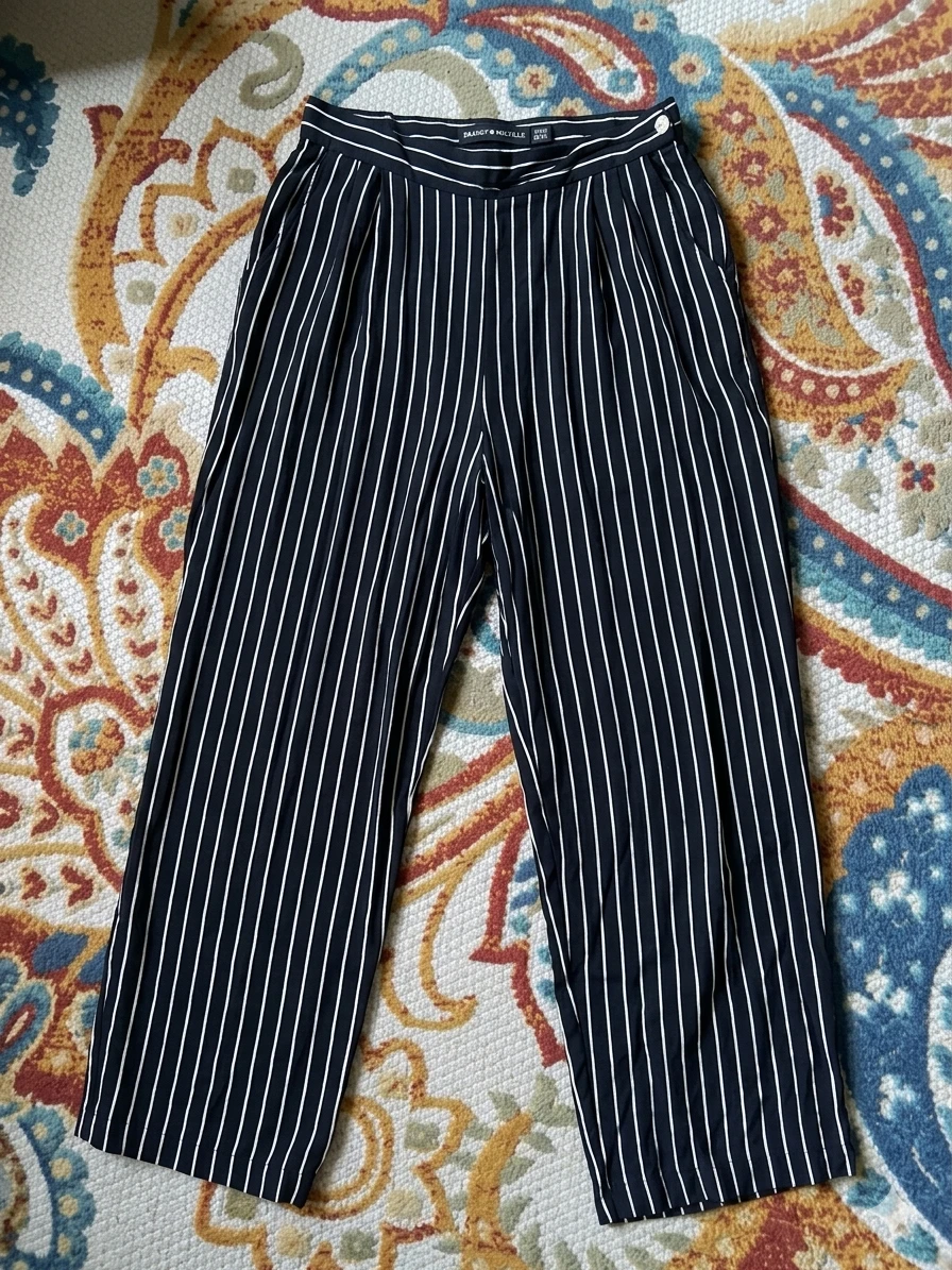 Vanessa Stevens Striped Viscose Pants Size 16