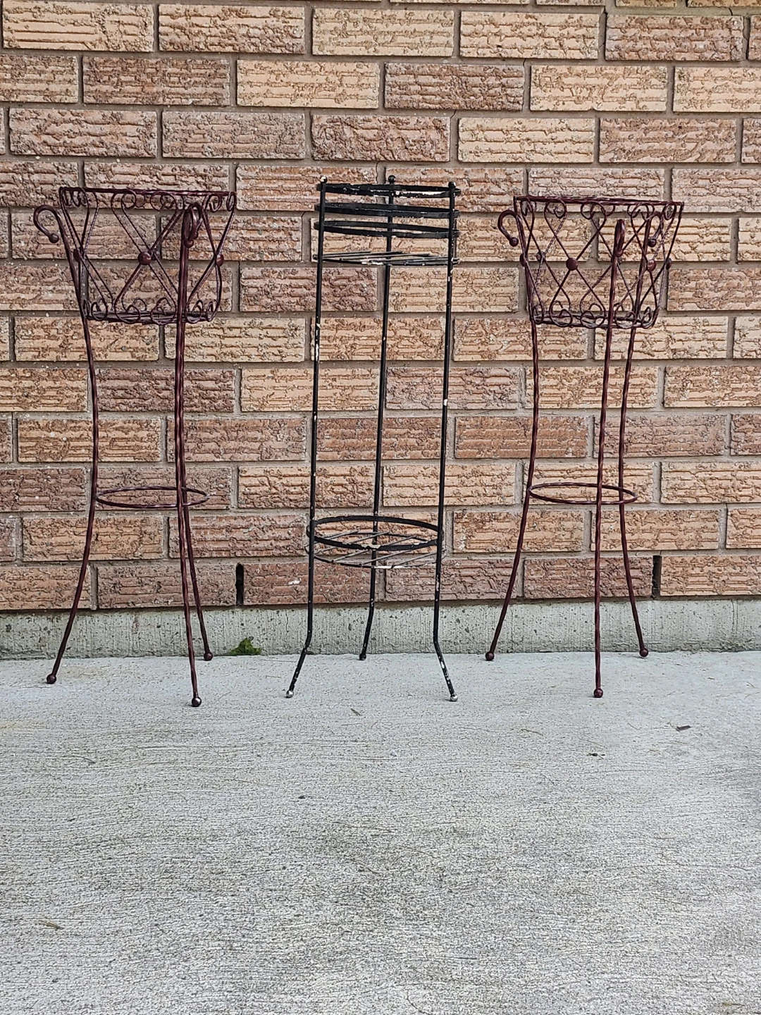 Set of 2 Metal Plant Stands & One Single
