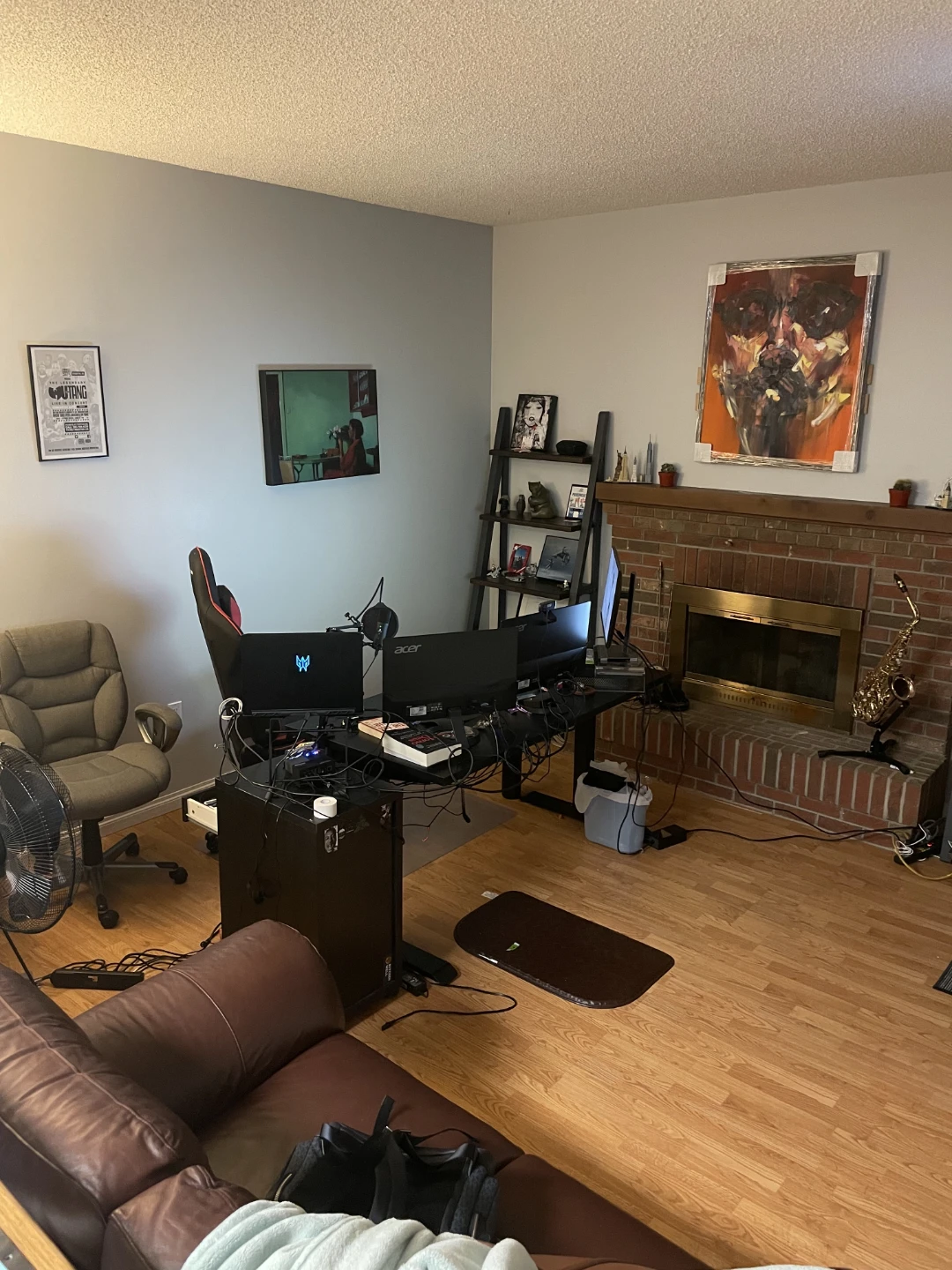 Black Standing Desk - 2 piece - motor operated