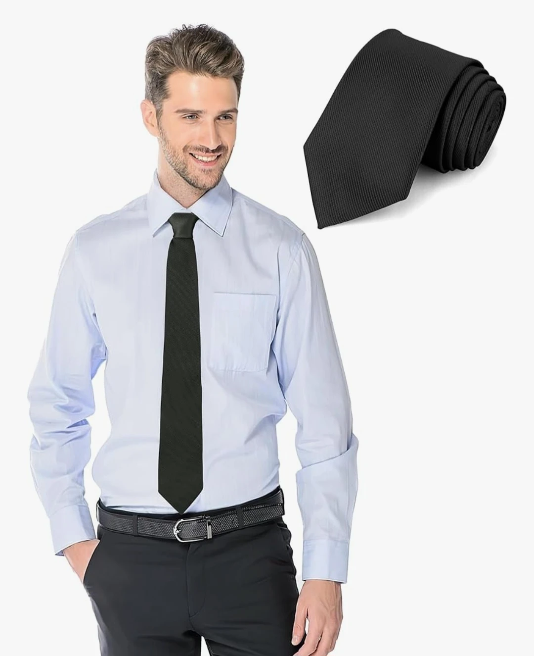 Black Satin Neck Tie