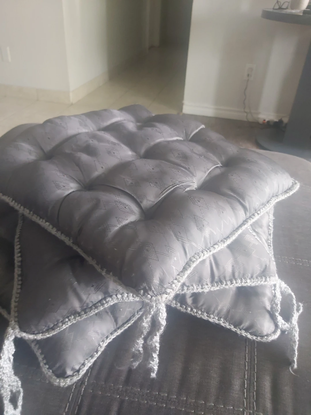 Grey Tufted Chair Cushions (Set of 2) - photo 2