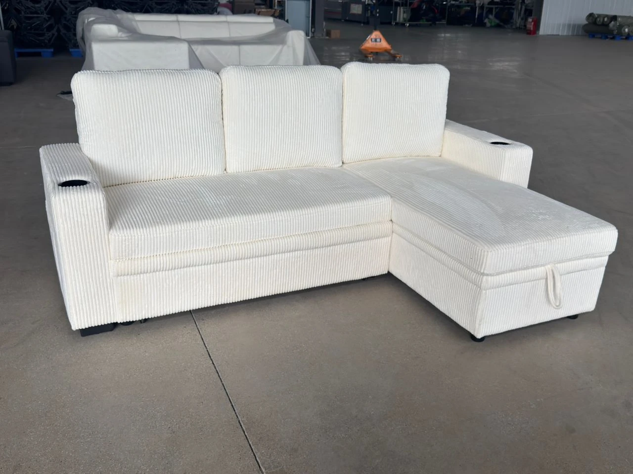 Sofa Bed 3 Seater Corduroy the Cupholders Brand New - photo 2