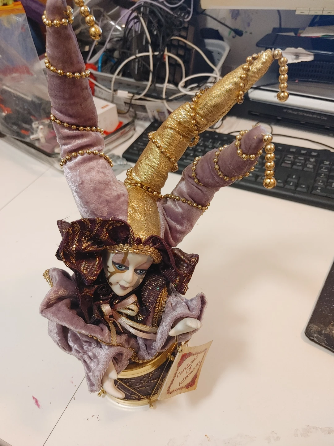 Decorative Jester Figurine with Certificate of Authenticity