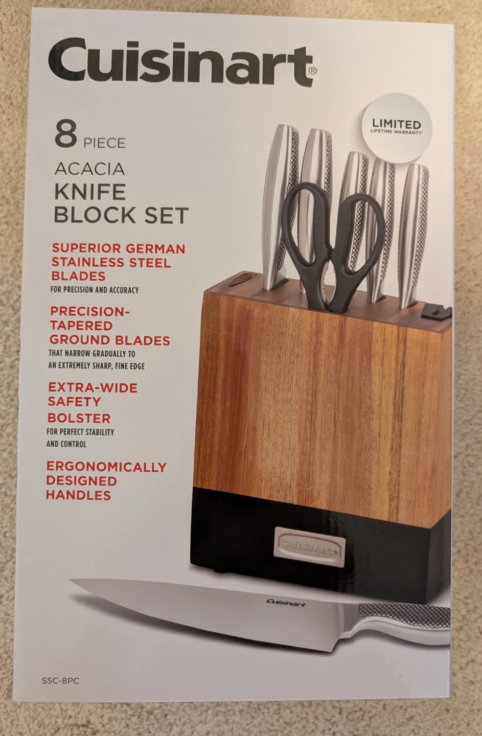 Cuisinart 8 Piece Acacia Knife Block Set