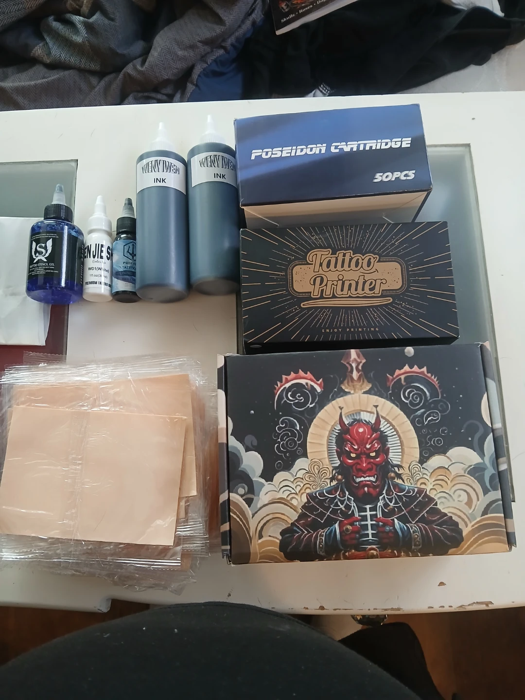 Poseidon Tattoo Cartridge 50pcs & Tattoo Printer Ink Set