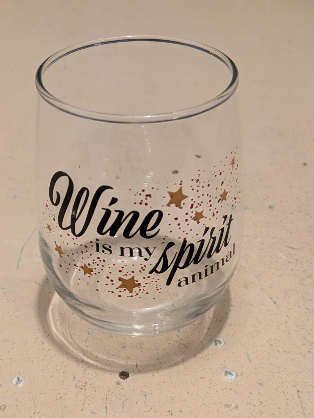 Wine is my Spirit Animal Stemless Wine Glass