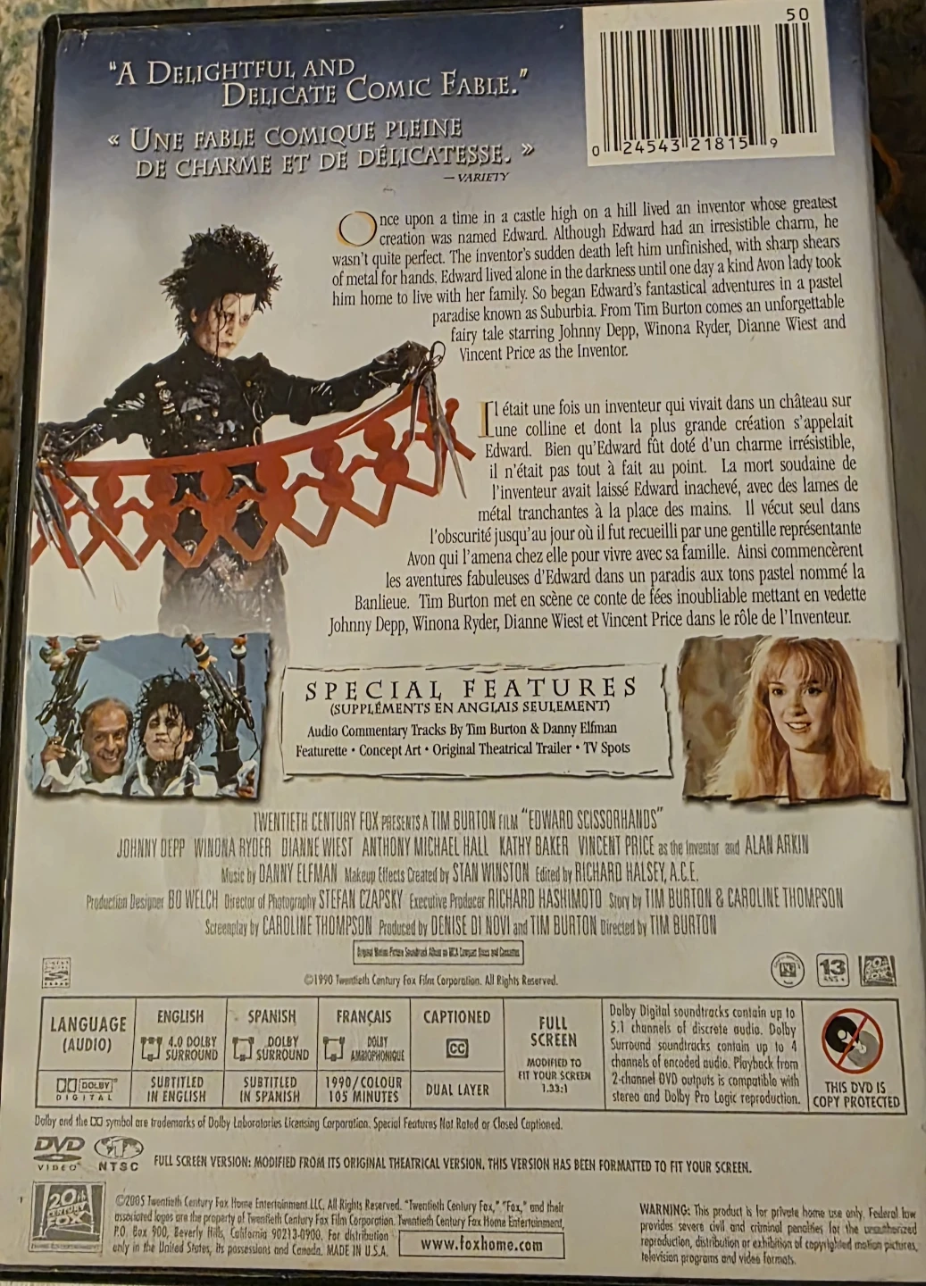 Edward Scissorhands 10th Anniversary Edition DVD - photo 3