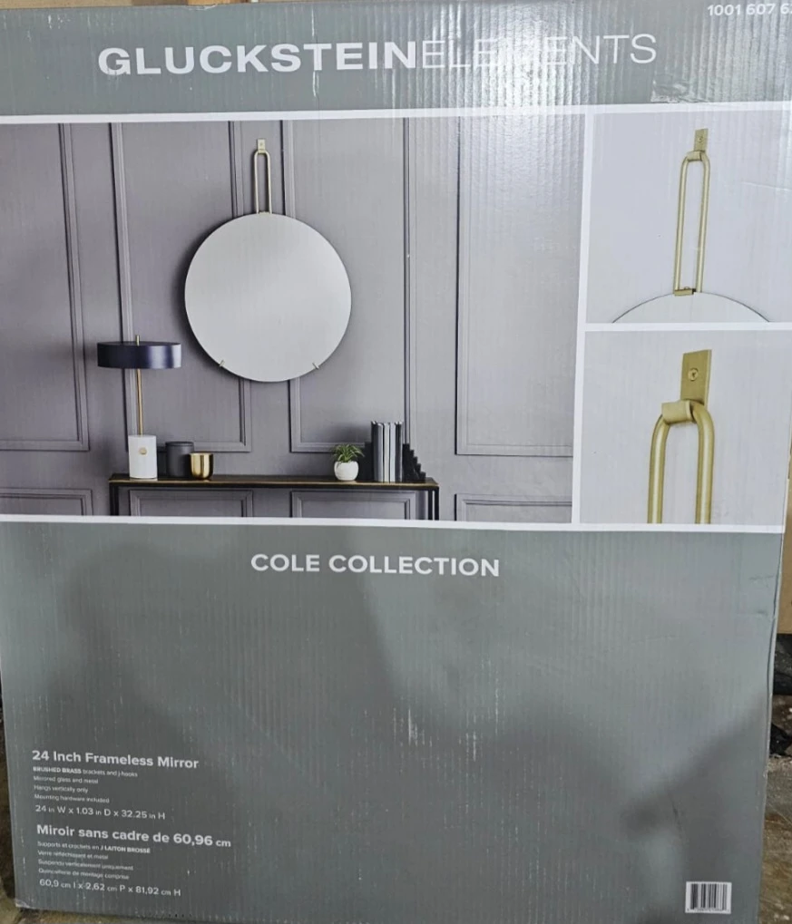 GLUCKSTEINElements Cole Collection 24 Inch Frameless Mirror