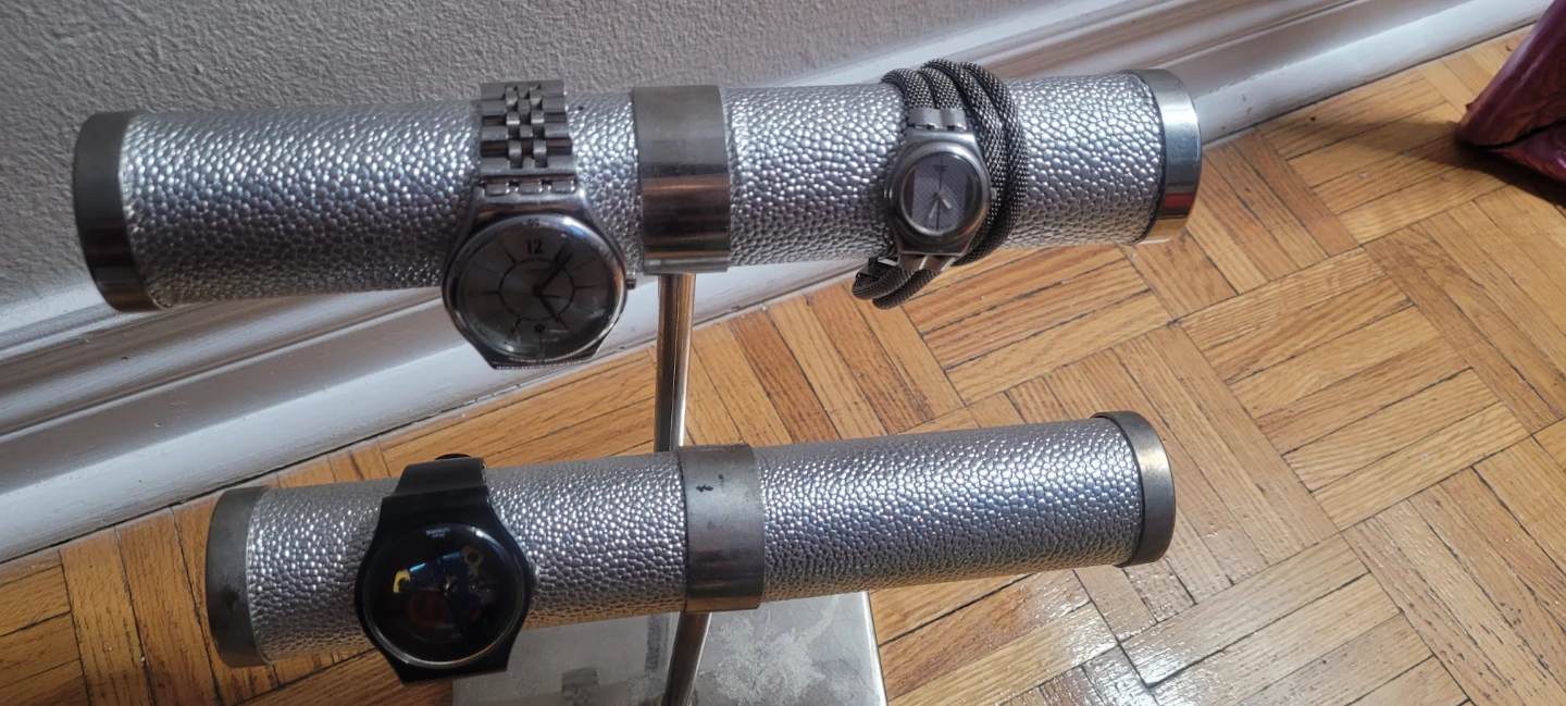 Swatch Watches (3) - One Black, Two Silver Tones
