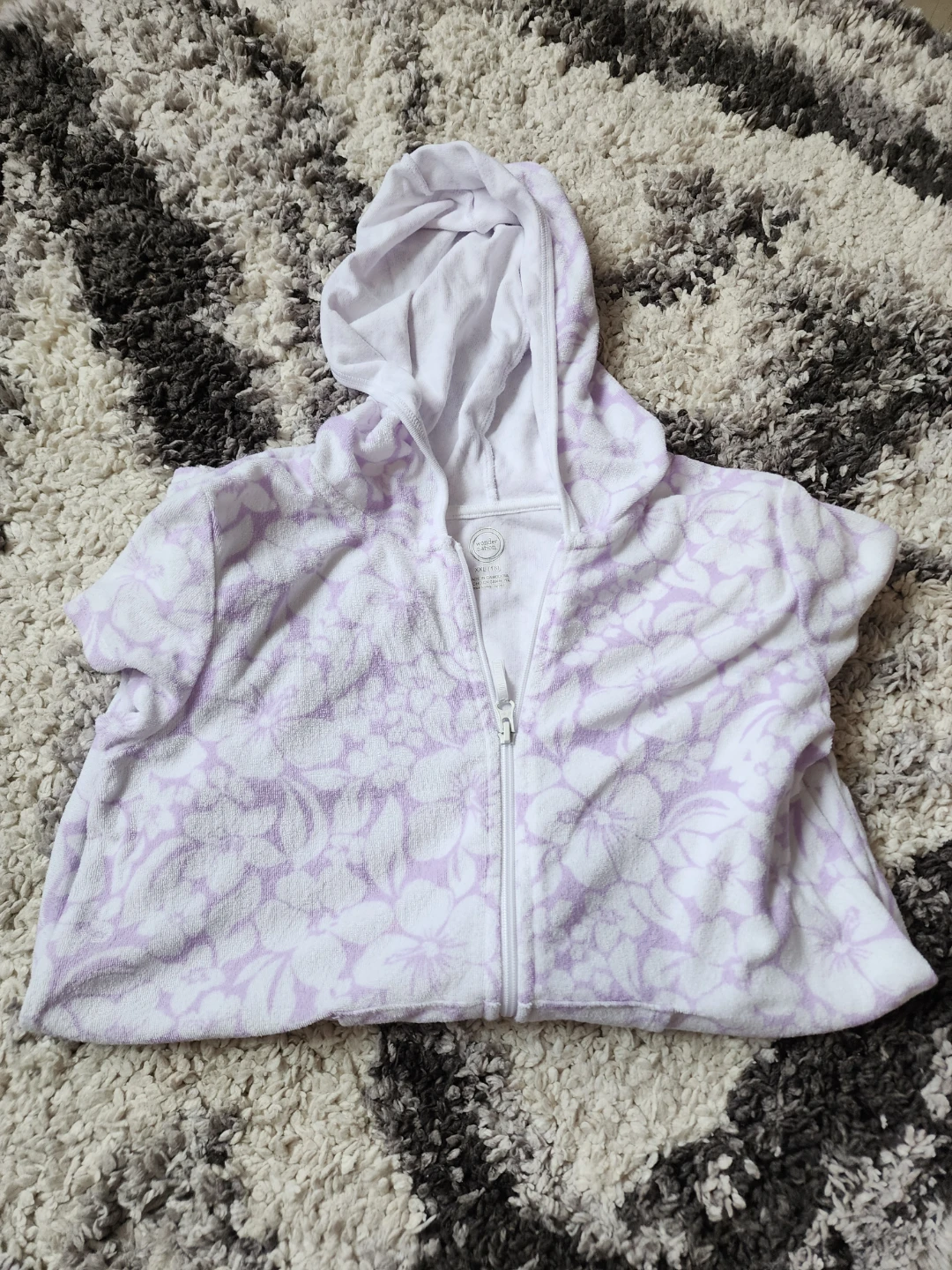 Wonder Nation Purple Floral Hooded Cover-Up XXL (18)