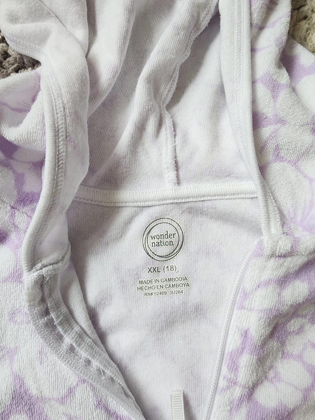Wonder Nation Purple Floral Hooded Cover-Up XXL (18) - photo 2