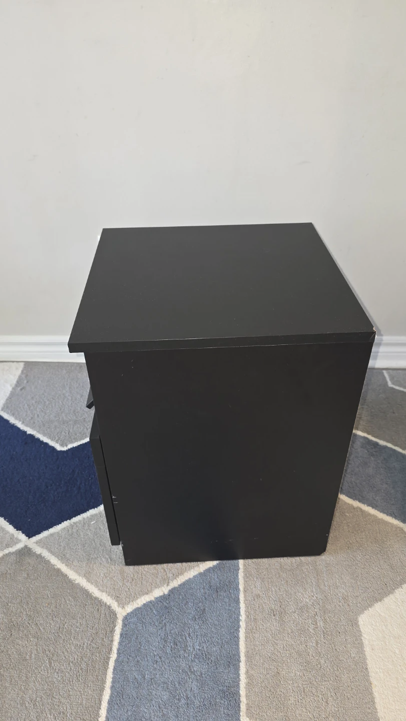 Black Nightstand with Drawer - photo 3