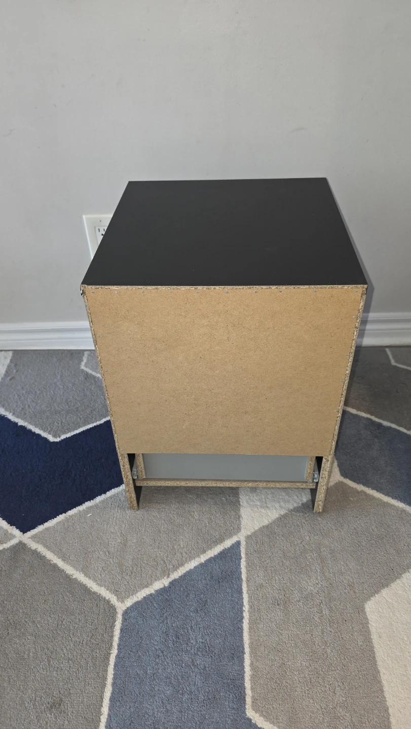 Black Nightstand with Drawer - photo 4
