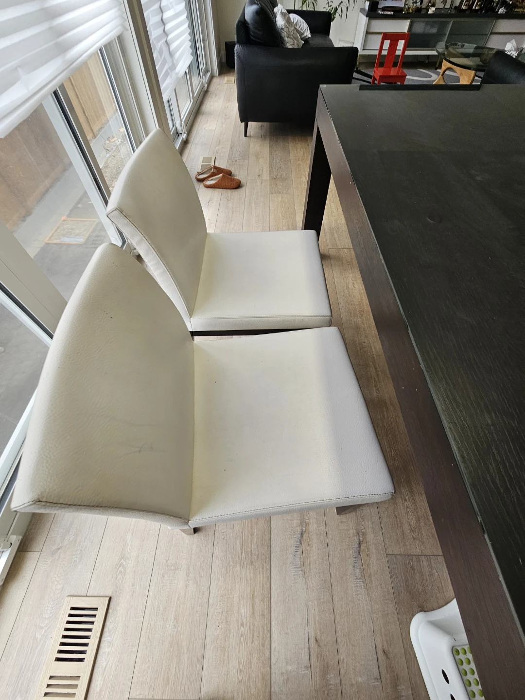 Dark Wood Dining Table with Glass Top - photo 5