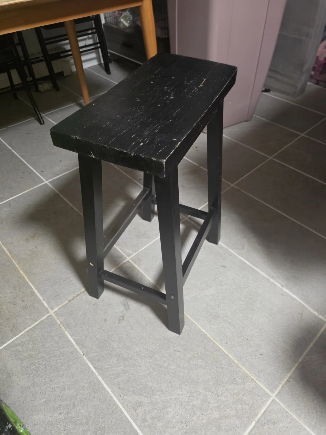 Black Wooden Stool - photo 4