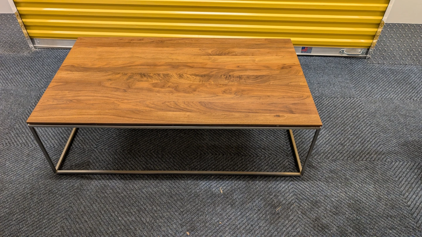 Wood Top Coffee Table with Metal Frame