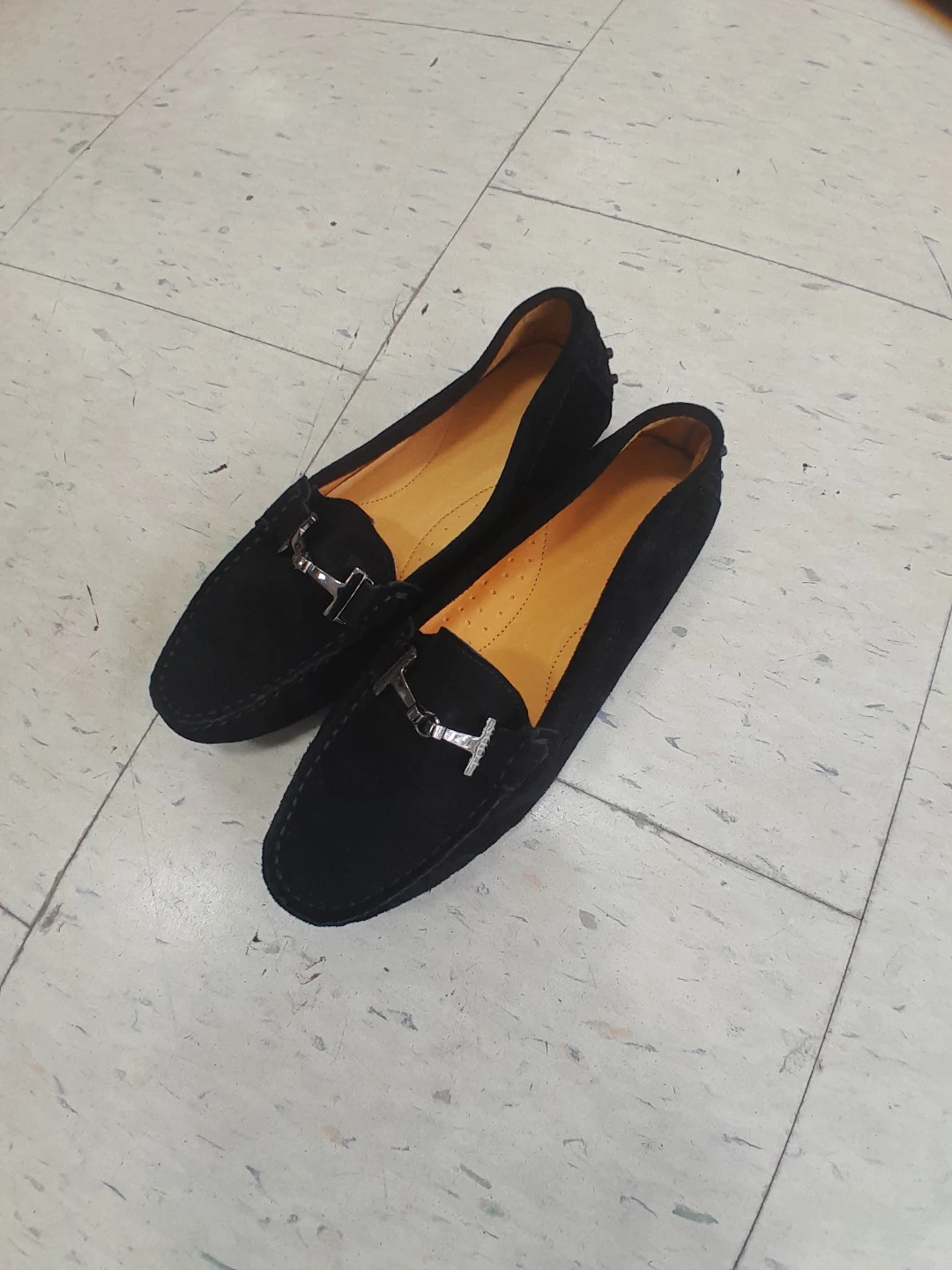 TOD'S Black Suede Driving Moccasins Size 7