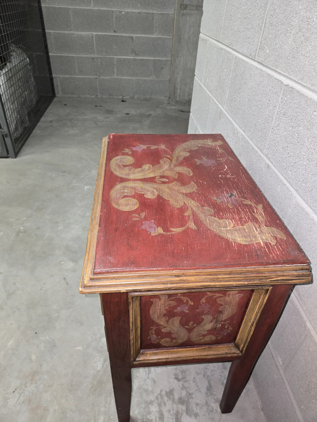Vintage Red Two-Drawer Side Table - photo 2