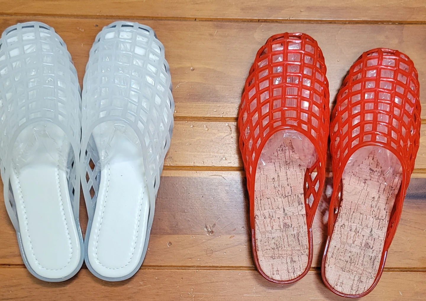 Brand new Red and/or White Jelly sandals
