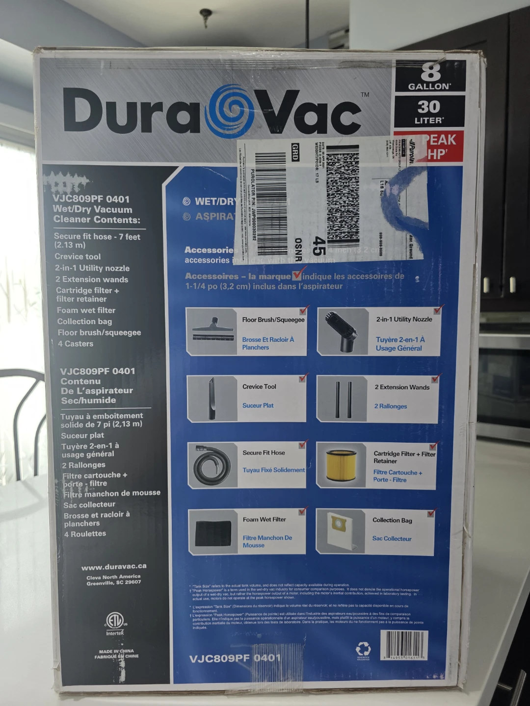 BaRand New unopened box -DuraVac Wet/Dry Vacuum 8 Gallon - photo 4