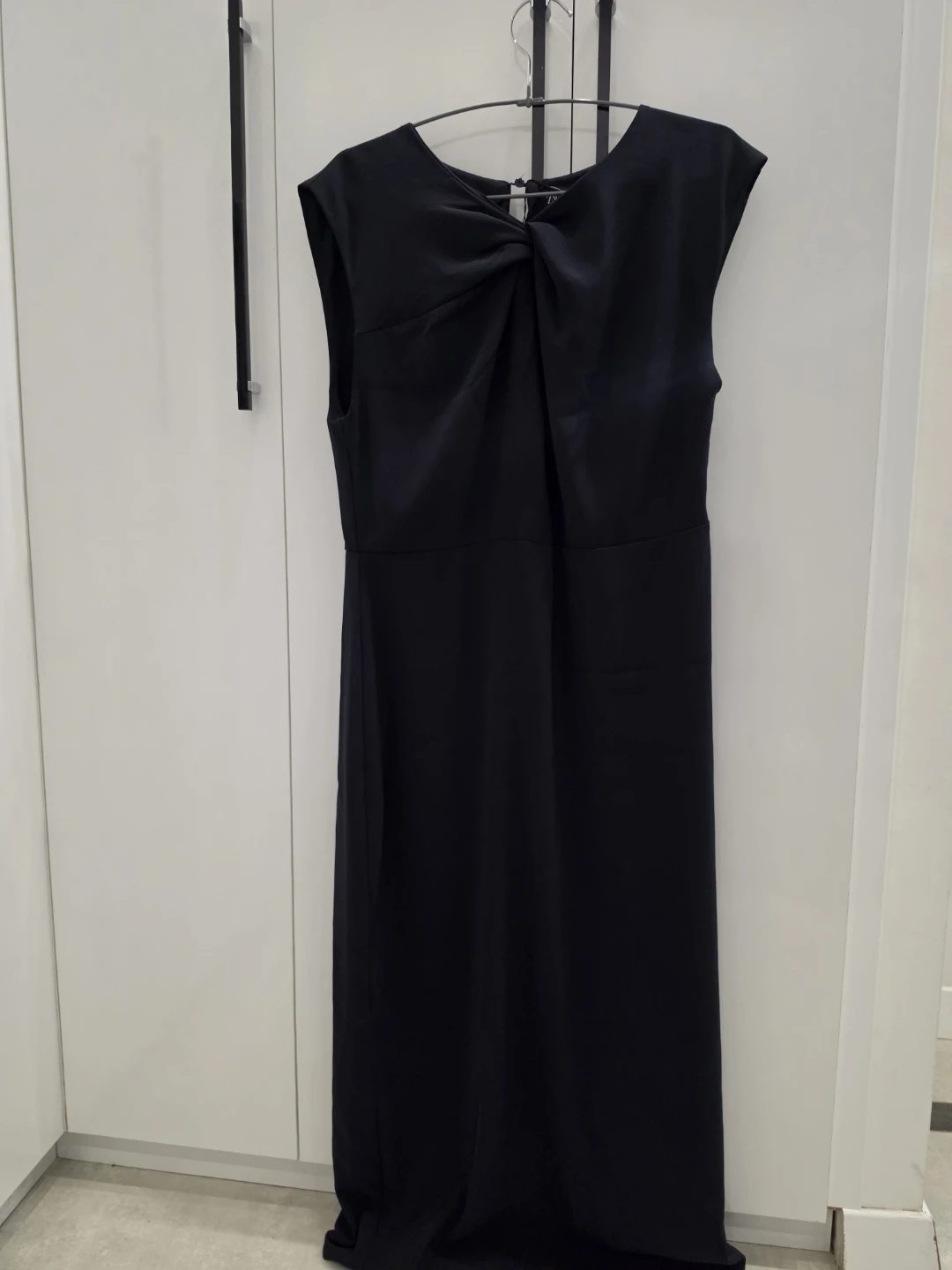 Zara Black Twist Front Midi Dress