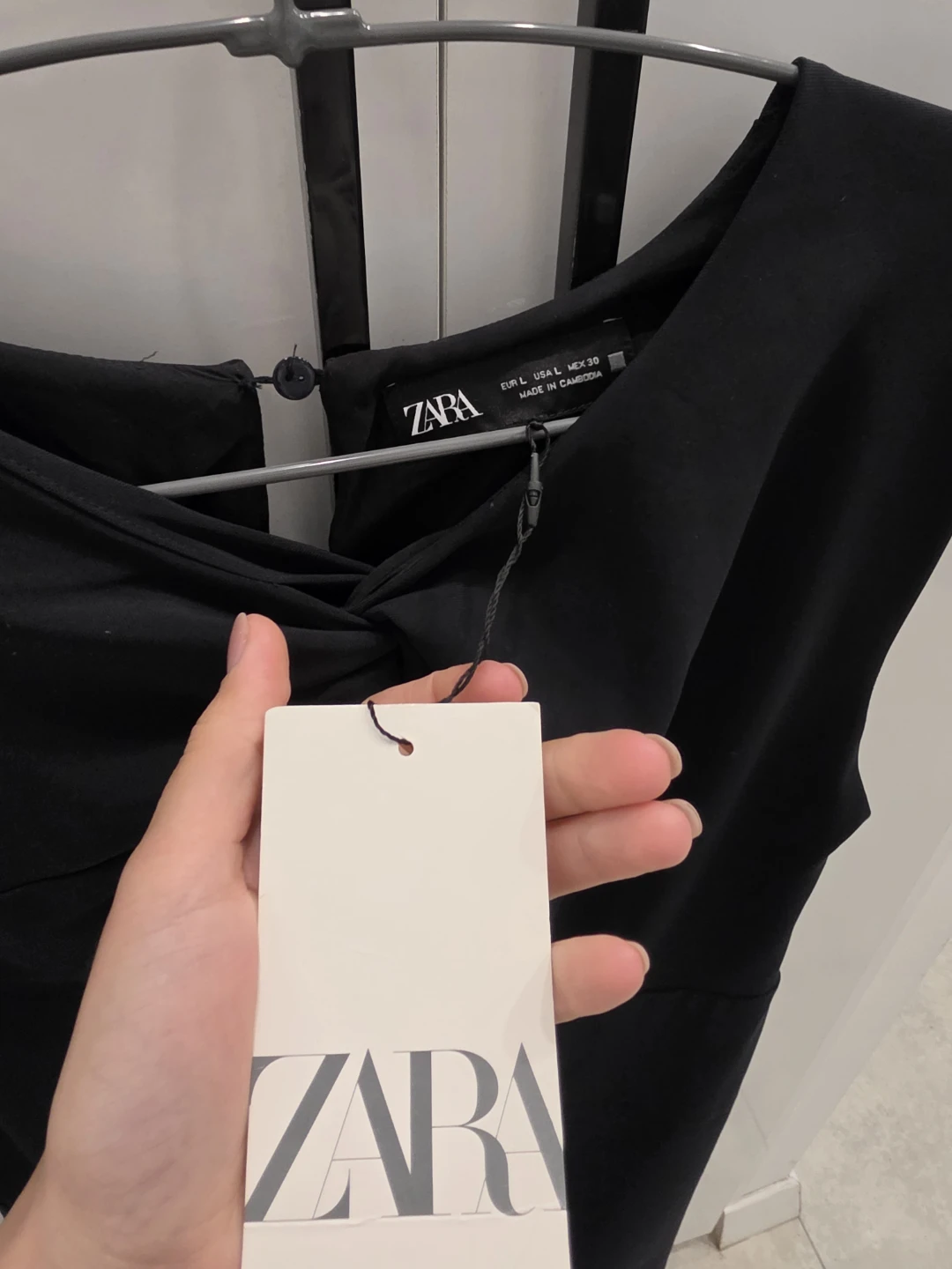 Zara Black Twist Front Midi Dress - photo 2