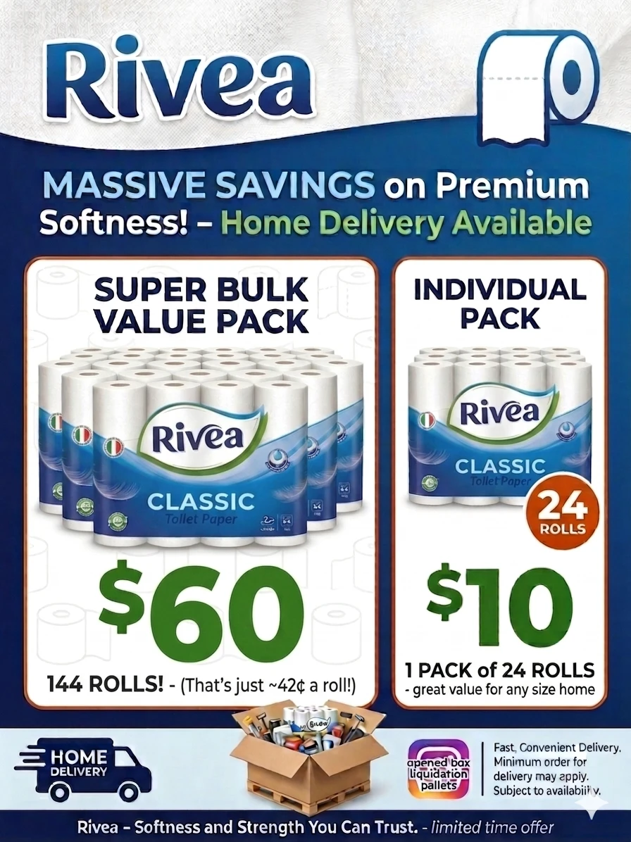 Rivea Classic Toilet Paper - 144 Rolls
