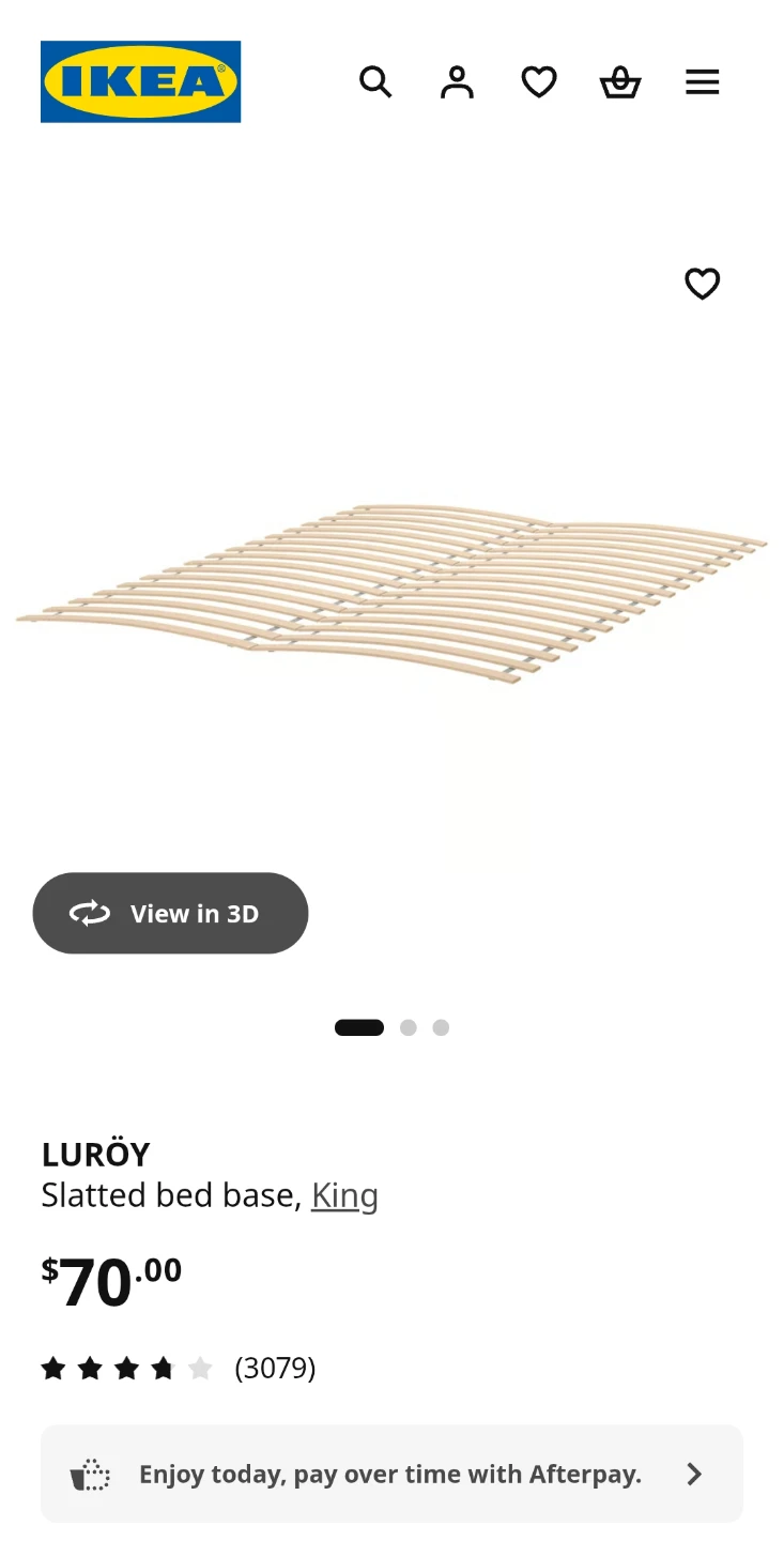 NEW LURÖY slatted bed base - king size bed