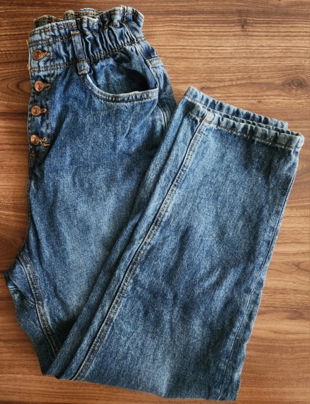 ⚽ Zara HIGH-WAISTED PAPERBAG BAGGY JEANS