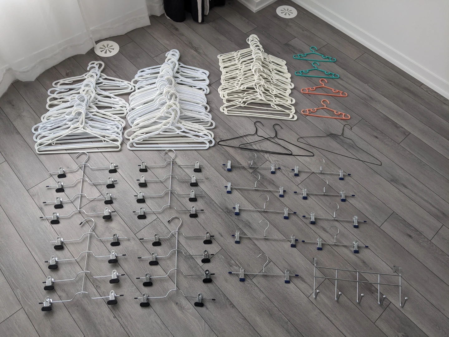 Assorted Clothes Hangers and Clips