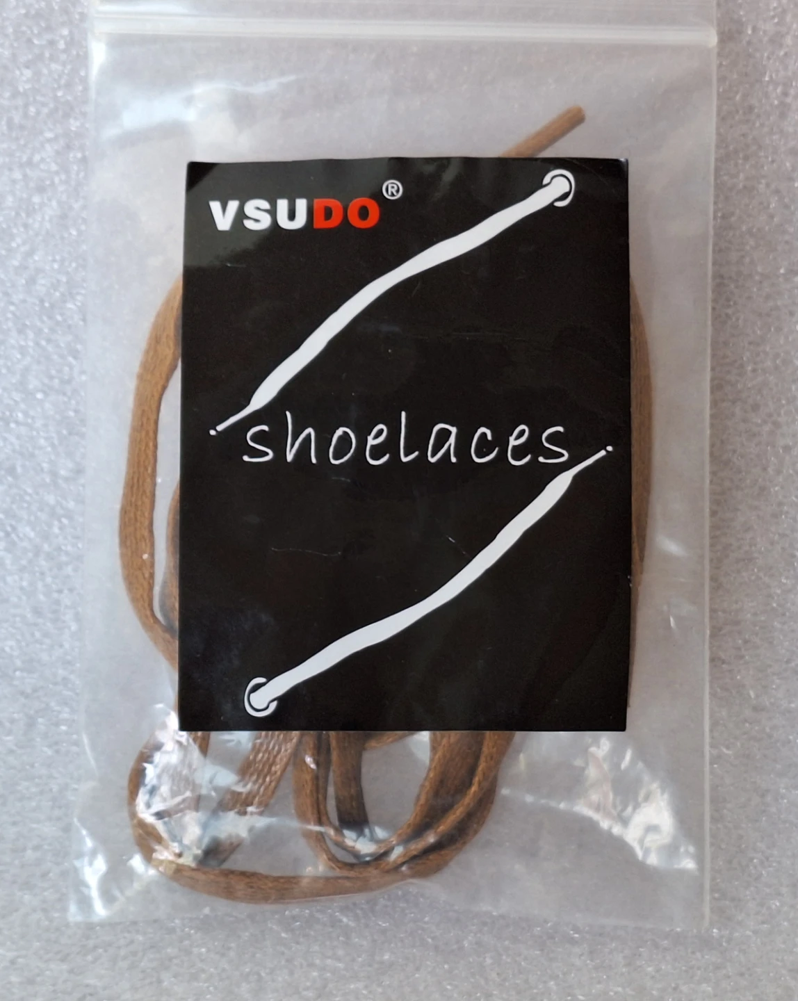 VSUDO Waxed Flat Shoelaces - Brown (2 Pair)