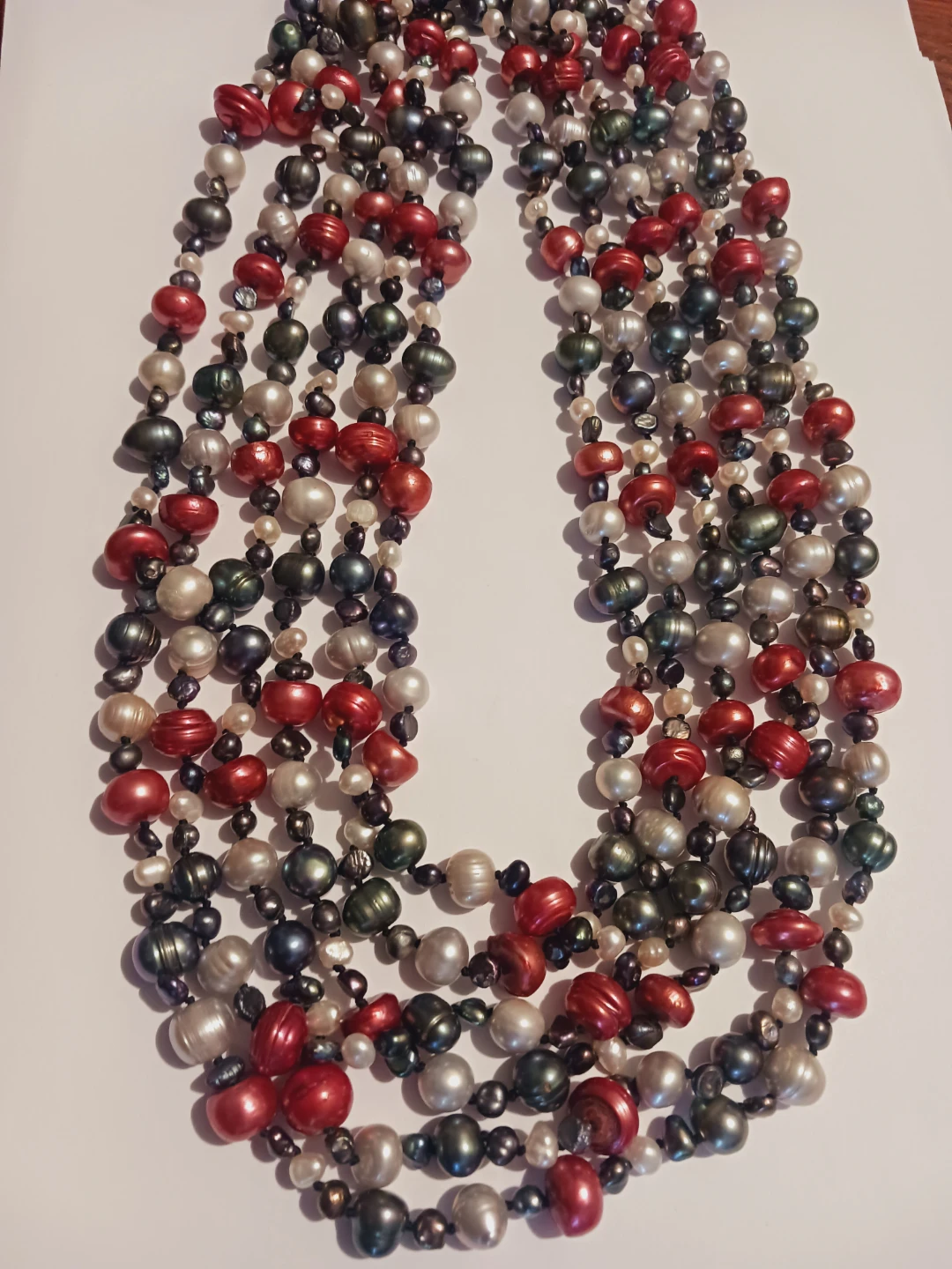 VOLUMINOUS  MULTI STRAND FRESHWATER PEARL NECKLACE