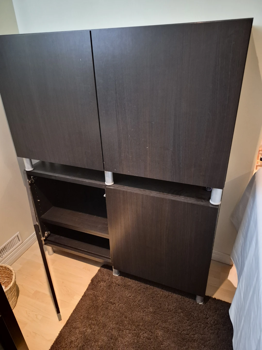 Dark Brown Storage Cabinet with Shelves