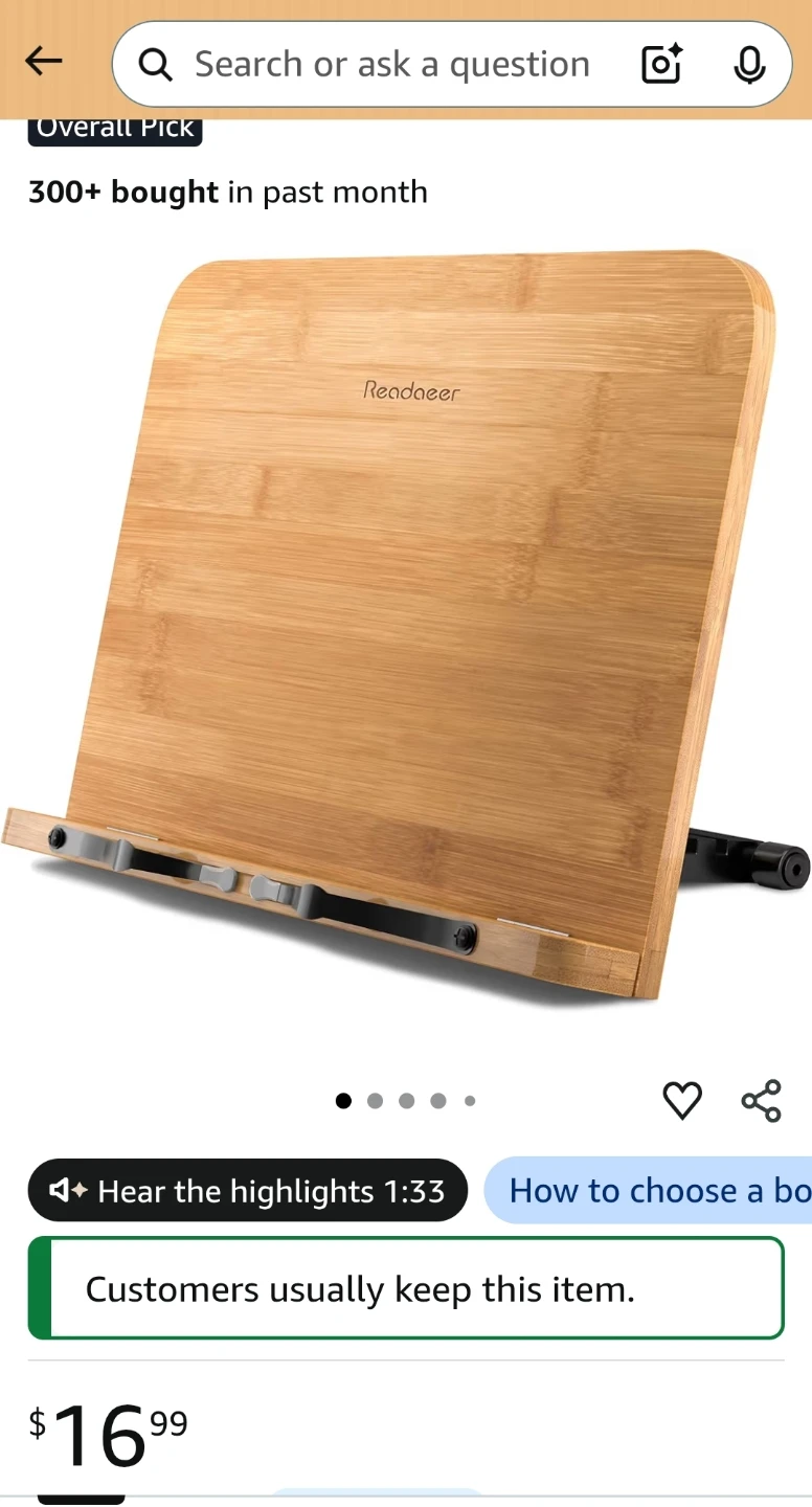Readneer Bamboo Book Stand - photo 5