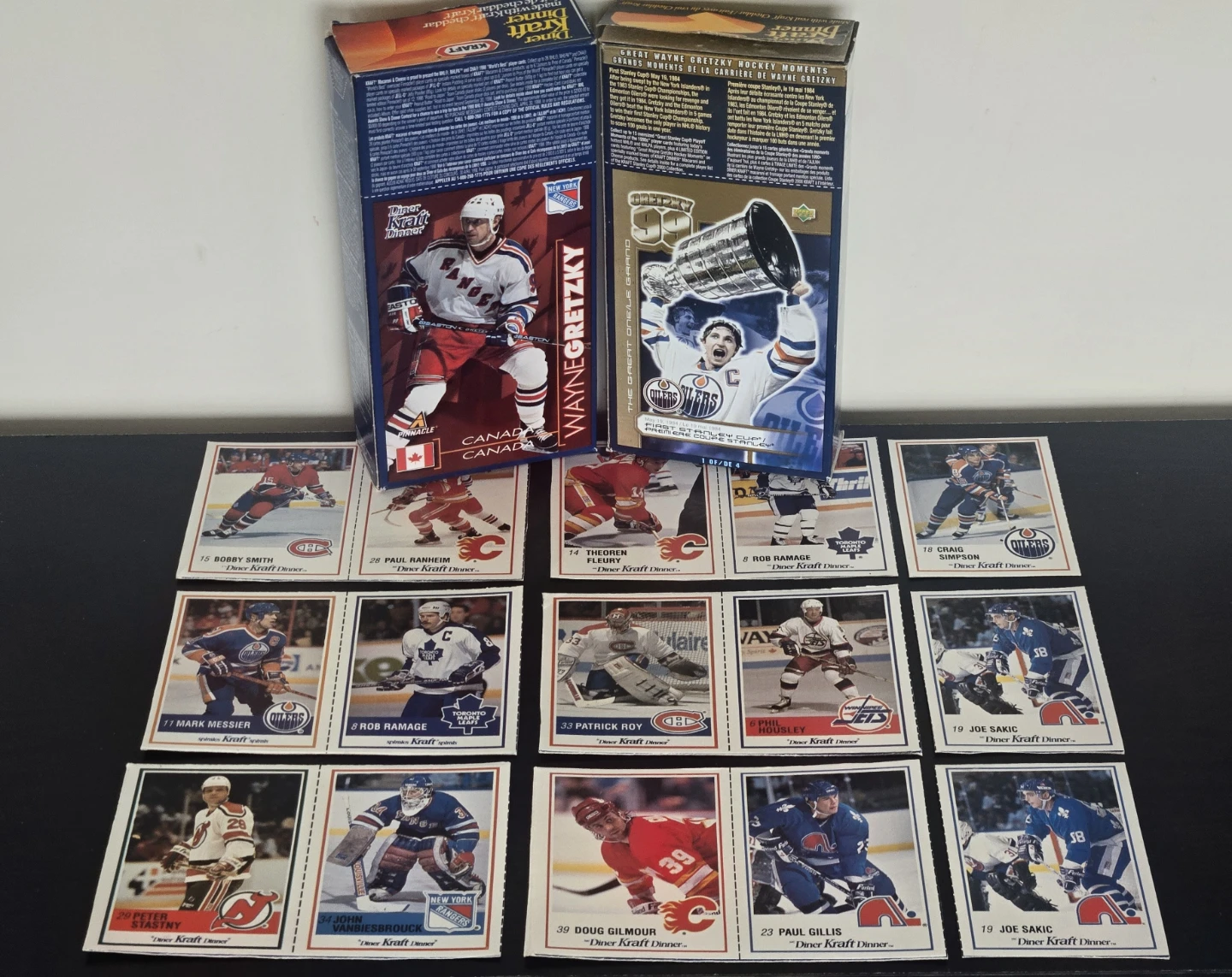 Vintage NHL Kraft Hocket Lot, 15 Panels & 2 Gretzky Boxes.
