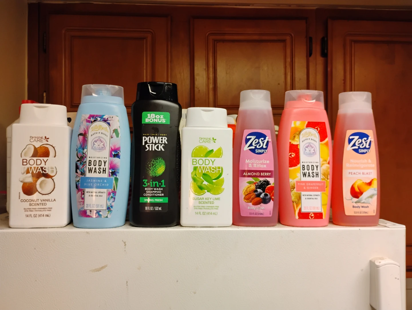 Assorted bottles of body wash