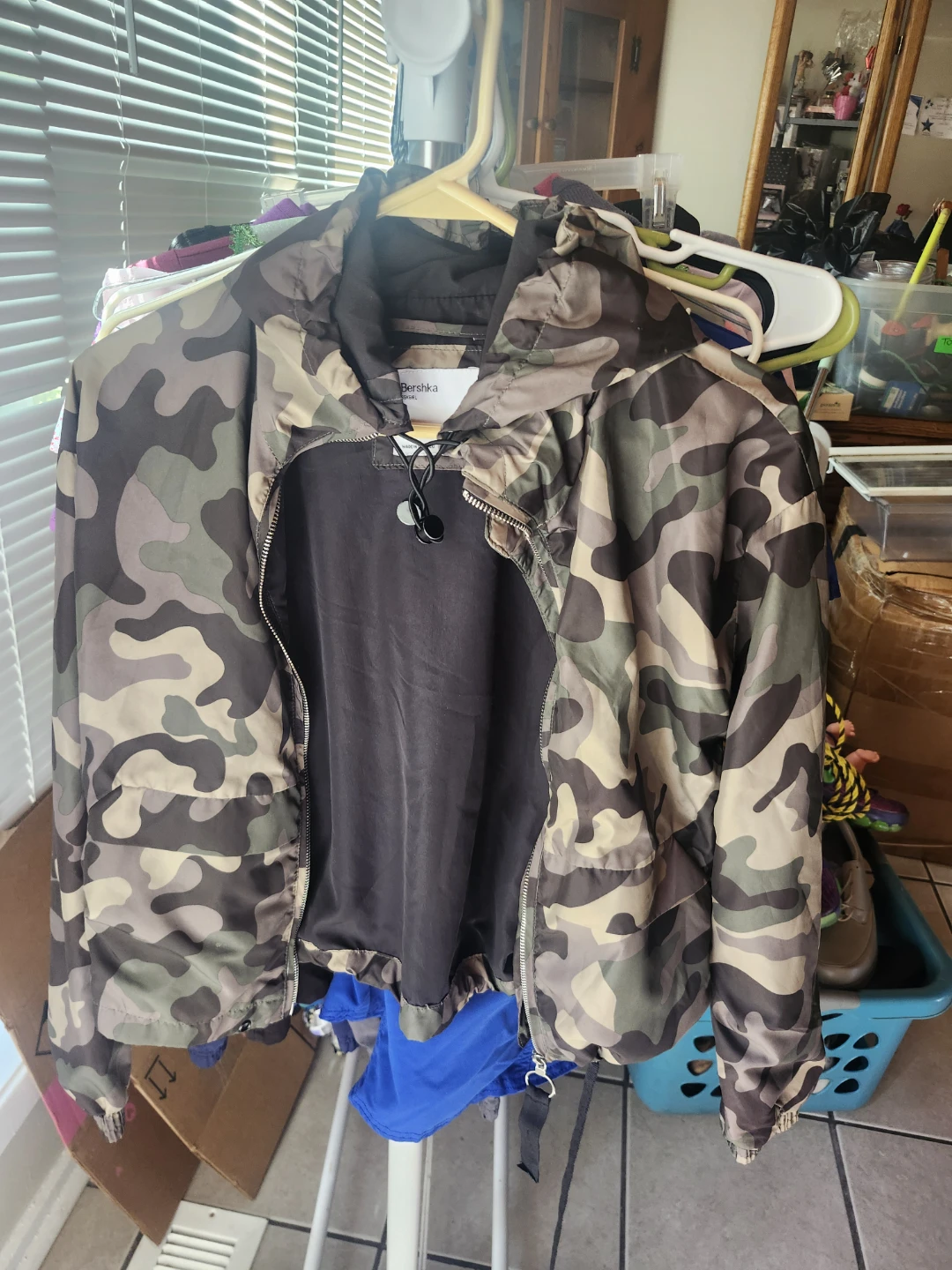 Bershka Camouflage Windbreaker Jacket