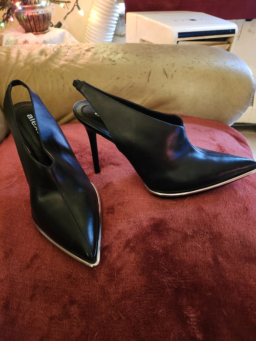 Alexander Wang Black Leather Slingback Heels - photo 2